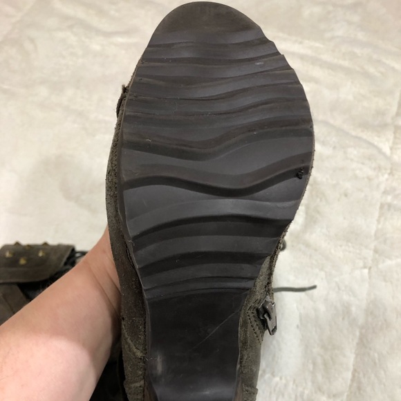 Fergie Battle High Heel Boots Brown Grey Tan - Picture 7 of 8